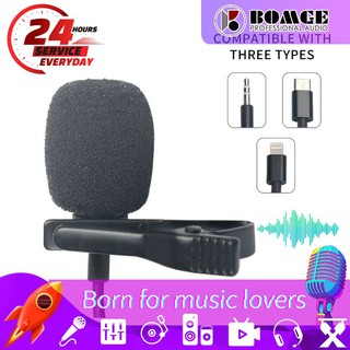Bomge Mini Microfone Condensador Omnidirecional De Lapela 3m Com Fio Mikrofo Para Celular / Laptop