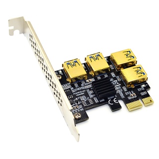 4 Port PCIe Riser Adapter Board PCI-E 1x to 4 USB 3.0 PCI-E Rabbet GPU (8)