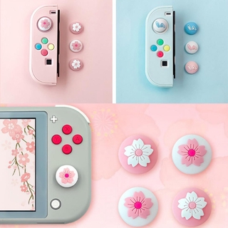 Cute Sakura Pink Flower Nintend Thumb Stick Grip Cap Joystick Cover For Nintendo Switch Lite Joy-con Controller Thumbstick Case (1)