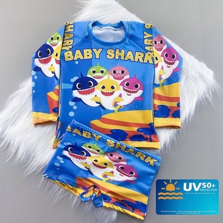Kit biquini infantil Masculino BABY SHARK proteçãoUV + sunga camisa UV50+ termica menina - MEGA OFERTA