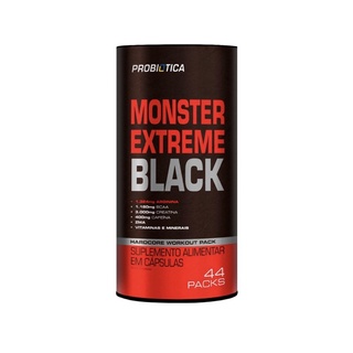 Monster Extreme Black Probiotica 44 Packs Nova Fórmula Força Resistência
