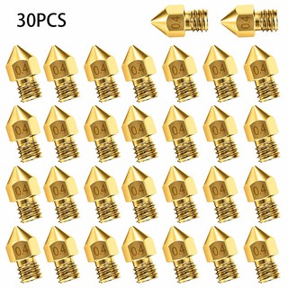 30Pcs 3D Printer Nozzle Accessory MK8 0.4mm For CR-10 For Ender 3 For Anet A8