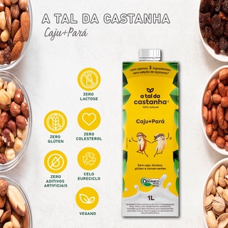 Leite Vegano - Sem Glúten - 1L - SABORES: Amêndoa - Barista Profissional + Caju com Aveia - Caju + Coco - Caju + Pará - Choconuts - Mixed Nuts - Original - A Tal Da Castanha (5)
