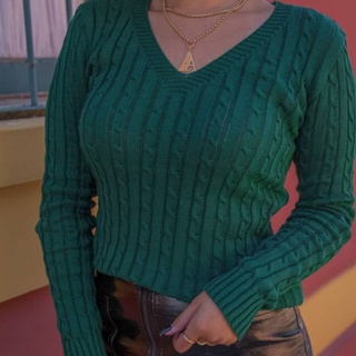 Suéter de tricô suéter Trancinha suéter para o dia a dia blusa tricô tricot moda feminina (4)