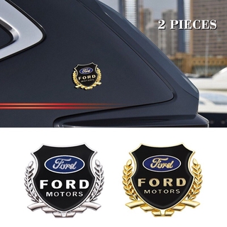 2 unidades de adesivo de carro de metal, porta lateral, janela, emblema, adesivos de crachá para Ford Ka Focus Fiesta Ranger acessórios