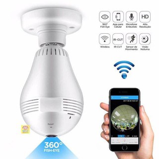 Camera Lampada 360 Ip Segurança Espia Wifi Paronamic V380 Pro