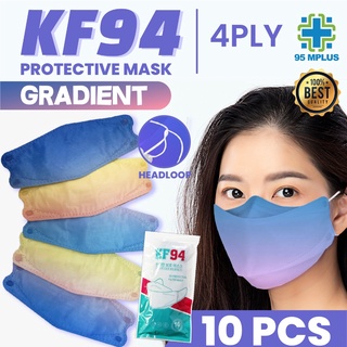 Kit 10 Máscaras Kf94 Kn95 Aura Coreano Respiratória Confortável FDA Pff2-Gradiente -Delivery