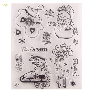 PUT Christmas Gloves Silicone Clear Seal Stamp DIY Scrapbooking Embossing Photo Album Decorative Paper Card
