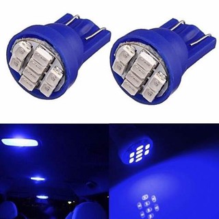 02 Lâmpadas LED Pingo T10 com 8 LEDs - Azul