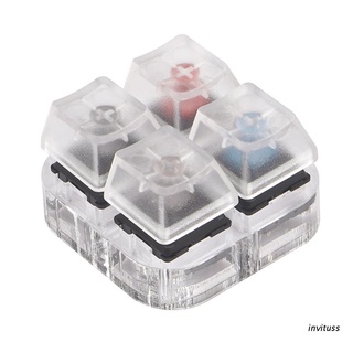 inv☯ 4 Key Caps Translucent Keycaps Testing Tool Cherry MX Switches Keyboard Tester Kit Clear Keycaps Sampler PCB Mechanical Keyboard