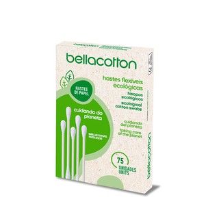 Hastes flexíveis (cotonete) de papel reciclável ecológico bellacotton - Natural, biodegradável e sustentável