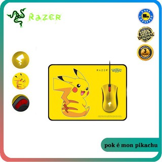 Razer pokemon edição limitada mouse com fio e mouse pad conjunto pikachu