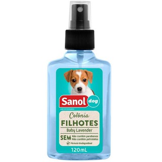 Colônia Perfume Sanol filhotes Baby lavander para Cachorro Cães Pet Shop Dog 120 ml