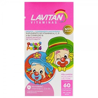 Lavitan Vitamina Para Crianças c/60 Mastigaveis Tutti Frutti