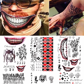 Sr | 1 Folha Multi @ - @ Batman Cosplay Esquadrão Do Coringa Tipo Tatuagem Temporária Adesivos Body Art Set (2)