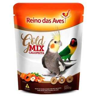 Kit Reino das Aves - Mistura de Sementes Gold Mix 500g + Extra Gold Calopsita Frutas 400g (2)