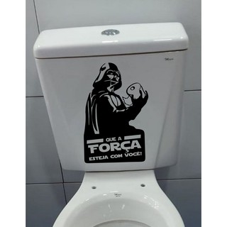 Adesivo Decorativo para Banheiro 23X35cm, Que a Força Esteja com Você, Darth Vader, Star Wars