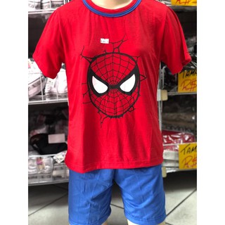Pijama masculino Infantil meia manga primavera/verão de malha algodão temático do Homem aranha vingadores disney heróis