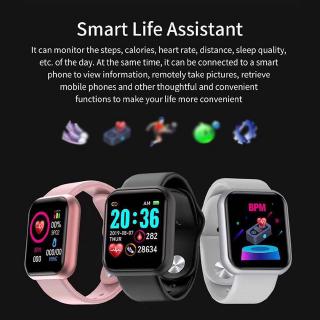🔥Promotion🔥Y68 D20 Smart Watch Bluetooth com Monitor Fitness/Monitor de Pressão Arterial/Frequência Cardíaca Masculino (2)