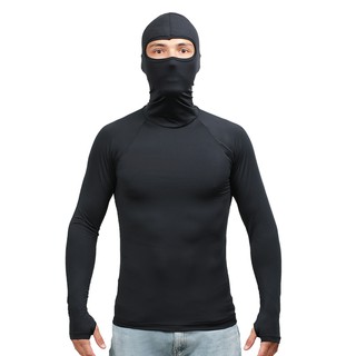 Camisa Segunda Pele Masculina Touca Capuz Proteçao Termica