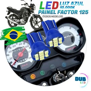 Led Painel Moto Factor 125 Led T10 Azul 2 Peças