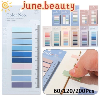 JUNE 60/120/200pcs Stationery Bookmark Label Index Flags Tab Strip Office Supplies Sticky Notes Memo Pad