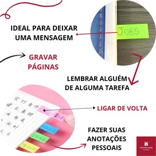 100 adesivo post-it marcador de pagina fichario livro autocolante faculdade estudo organização 5 cores (3)