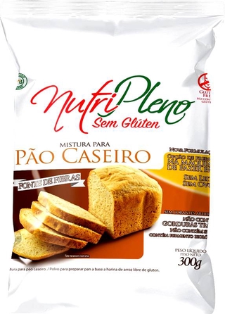 Mistura Sem Glúten para Pão Caseiro Nutripleno 300g - Vegano