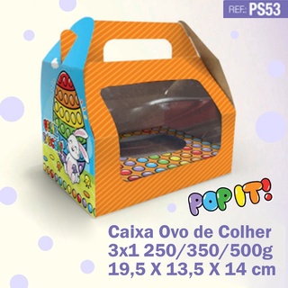 Caixa Pop It Ovo de Colher 3x1 250/ 350/ 500g Cód PS53/JR