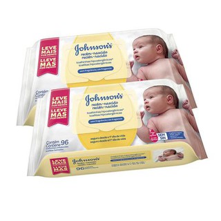 Lenco/Toalhas Umedecido Recem Nascido Johnsons Baby Kit com 2unidades 96unidades