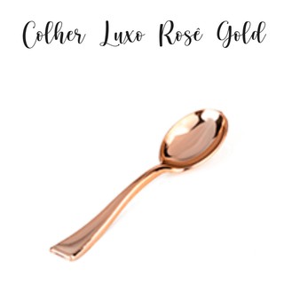 10 Colher Luxo Rosê Gold Para Ovo De Páscoa de Colher 10cm Pequena