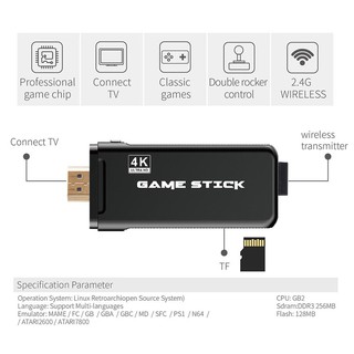 4K HDMI 3500 jogos retro Console sem fio Jogador duplo / único Game stick Video game jogos de dois (4)