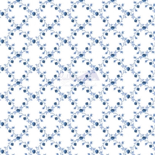 Tricoline Floral Valentina Cor 08 (Azul) 100% Algodão, Unid. 50cm x 1,50mt