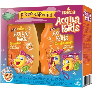 Kit Acqua Kids Shampoo Cabelos Cacheados 250ml + Condicionador Cabelos Cacheados 250ml Nazca