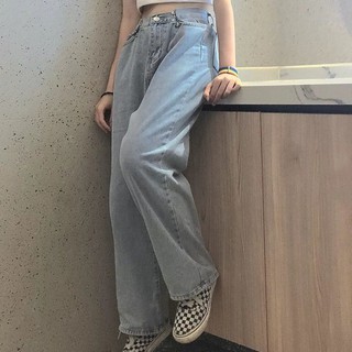💗Presente gratuito💜Calças Jeans De Verão Feminina Reta Solta Selvagem De Cintura Alta Perna Larga Calças Sal Senhoras Velho
