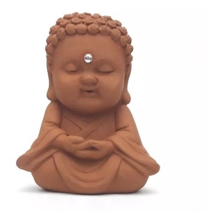 Buda Baby Meditando Com Cristal (9cm) Escolha Sua Cor!