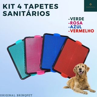 Kit 4 Banheiro sanitário canino uma das maiores do mercado tapete para pet cachorro xixi no lugar certo