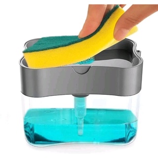 esponja+Dispenser Detergente 2 em 1 com Suporte Porta Bucha