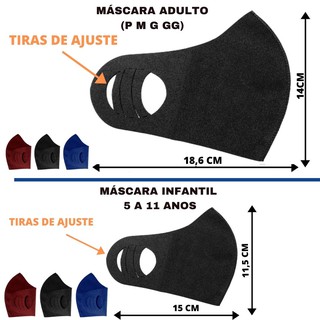 Kit 10 Mascaras Tecido Esportiva Academia Neoprene P M G GG (6)
