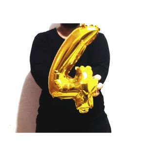 Balão Bexiga de Números DOURADO - 45 CM - 16 Polegadas - Metalizado / Cromado/ Casamento/Aniversário/Festa (2)