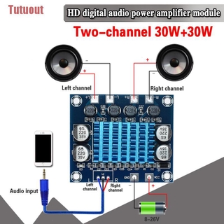 Placa Amplificadora De Potência De Áudio Digital Estéreo Tpa3110 Xh-A232 30w + 30w 2.0 Canais