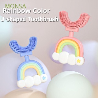 MONSA Toddlers Children Teeth Cleaning Children Teeth Brush 360 Degree Baby Toothbrush U-Shaped Toothbrush/Multicolor (1)