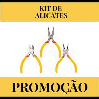 Kit com 3 unidades De Alicates Para fabricação de Bijuteria e Artesanato Aço Inoxidável