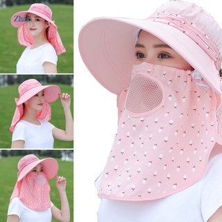 Chapéu De Algodão Feminino Com Proteção UV E Solar Removível Pescoço