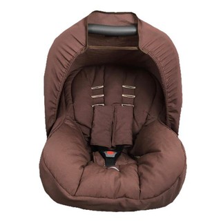 Capa forro acolchoado para aparelho bebê conforto com protetores para o cinto e mais capota solar cor chevron cinza com capota rosa (7)