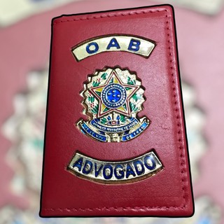Carteira Porta Funcional Oab Advogado Pequena Vermelho - Oficial