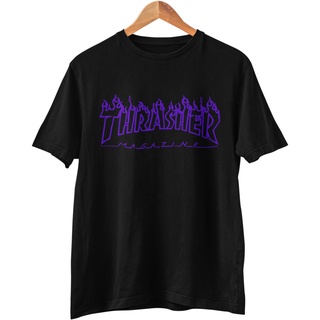 Camiseta camisa basica logo roxo fogo thrasher skate design blusao Style Moda (1)