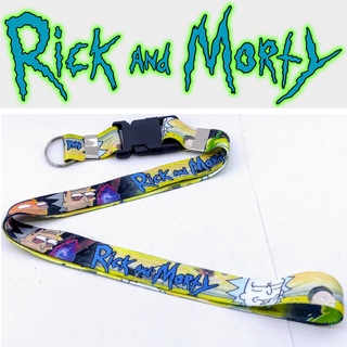 Cordão para pescoço Rick and Morty chaveiro Tirante com engate rápido para moto, chaveiro, chupeta ou crachá Cor viva