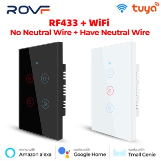 ROVF tuya Wifi Inteligente Interruptor De Luz Sem Fio Neutro 110 V-240