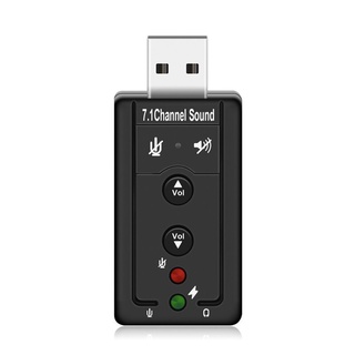 Placa 7.1 De Som USB Adaptador Audio P2 P3 Pc